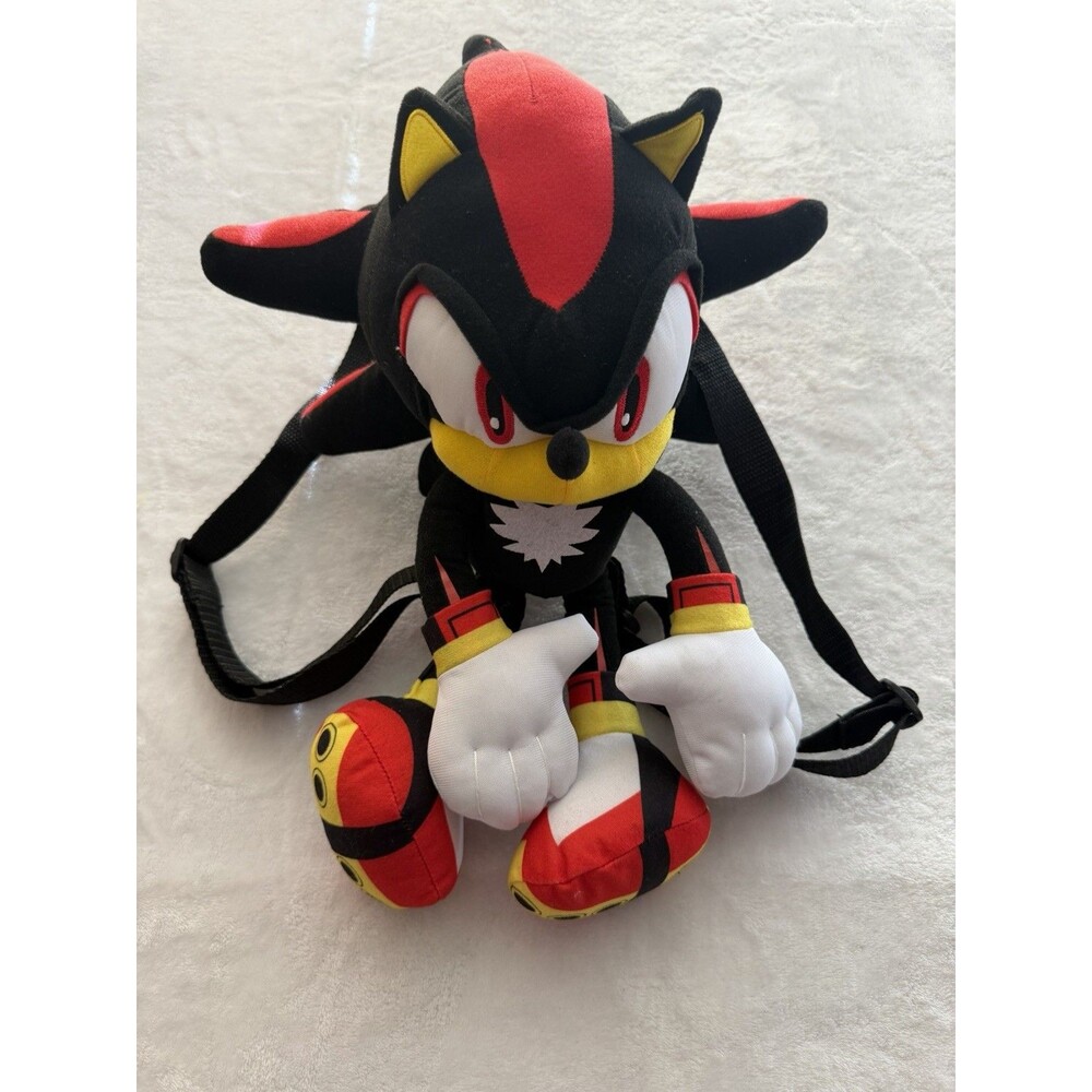 Shadow the Hedgehog 14” Plush Backpack Black Red Sonic SEGA